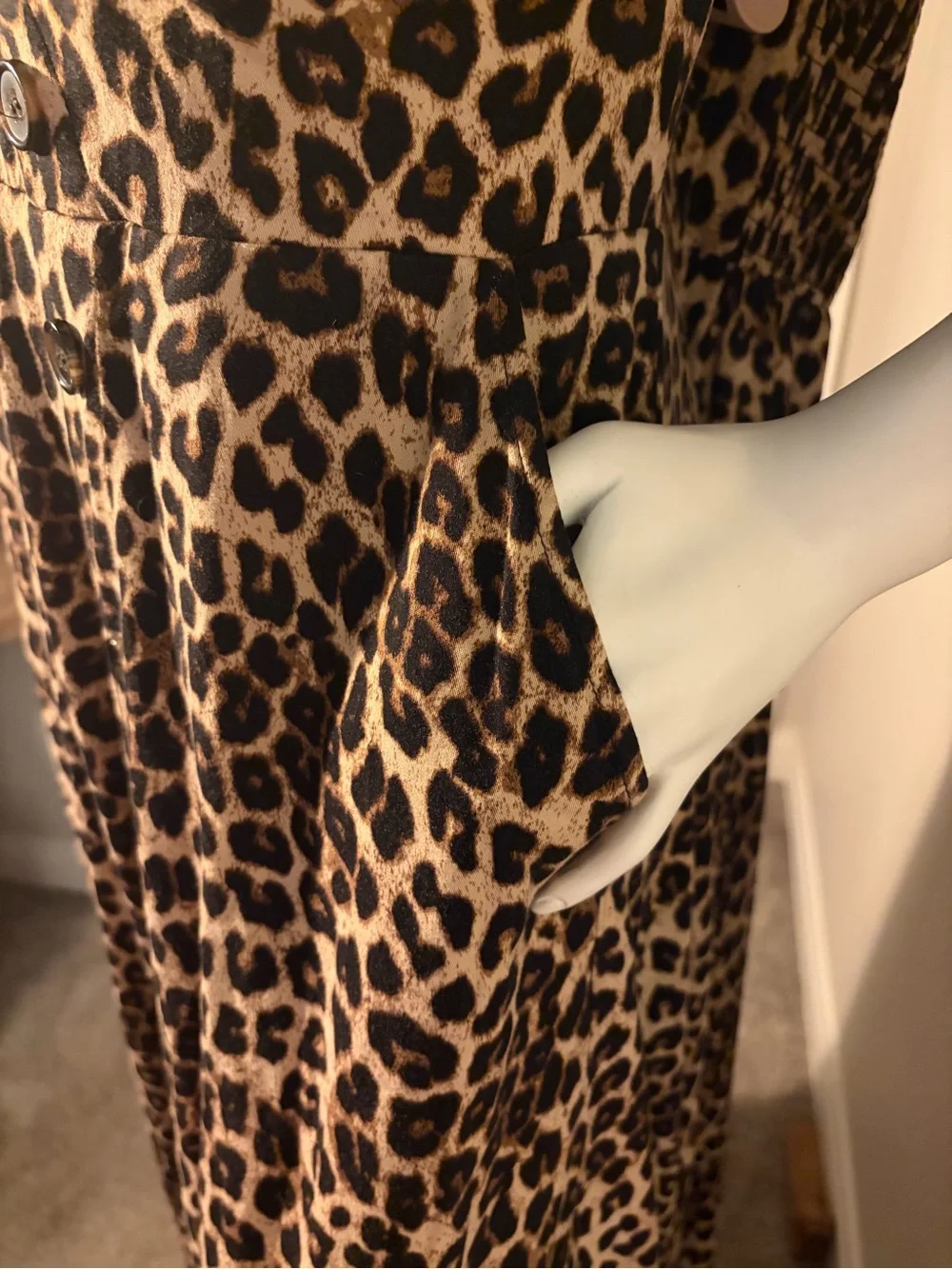 Torrid Leopard Print Button Front Midi Dress Size 2 Plus - Picture 5 of 8